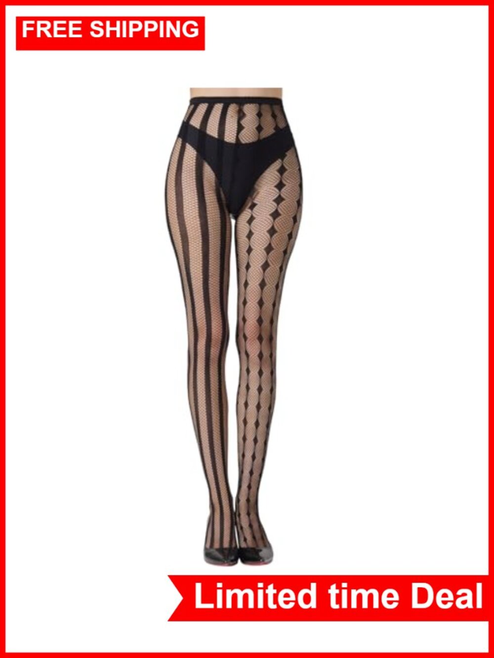 Gothic Checkered Striped Clown Tights Women Fishnet Stockings Halloween Costume